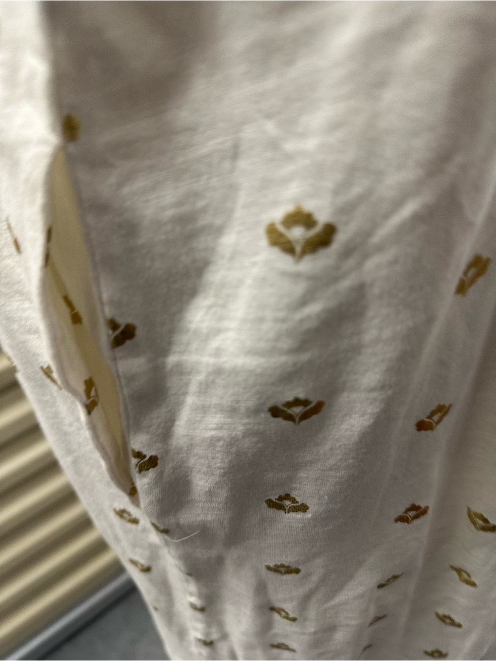 Boden Cream Midi Dress with Gold Foil Accents - Picture 4 of 6